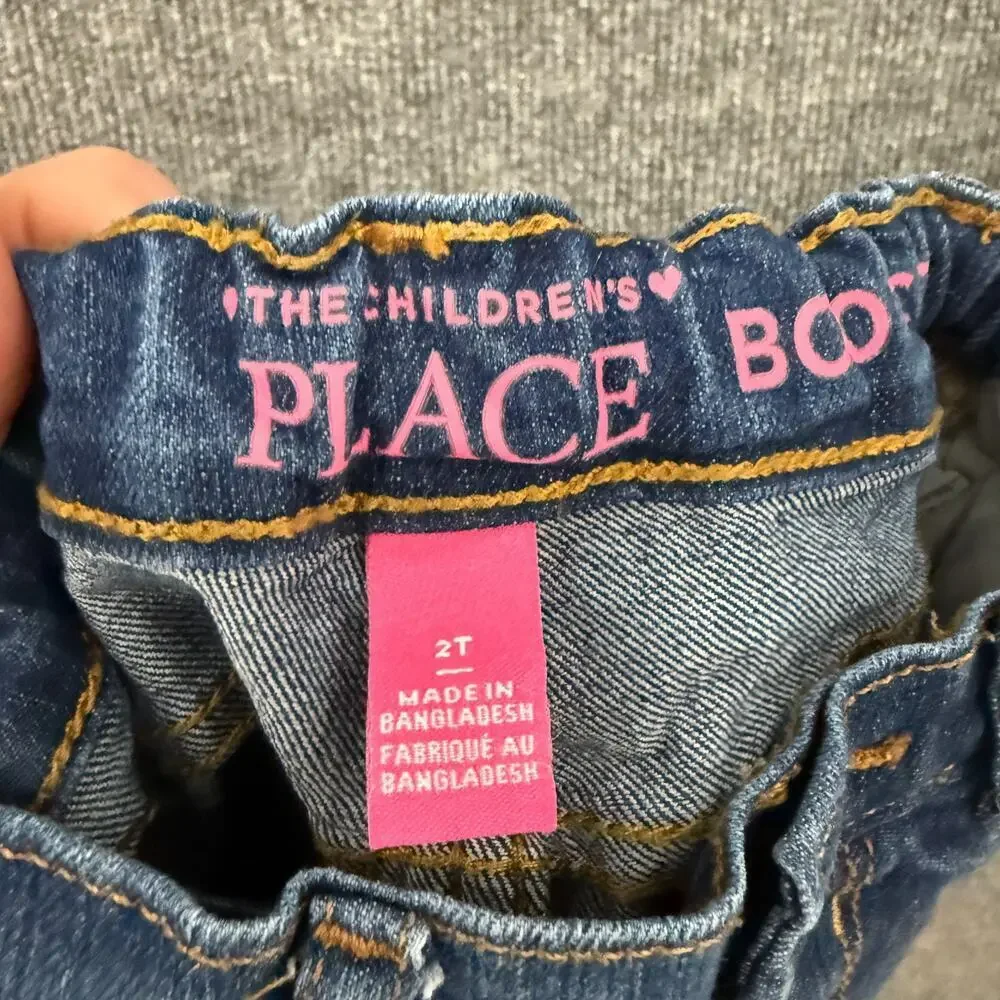 The Childrens Place Infant Girls Bootcut Jeans Size 2T Adjustable Waist Stretch